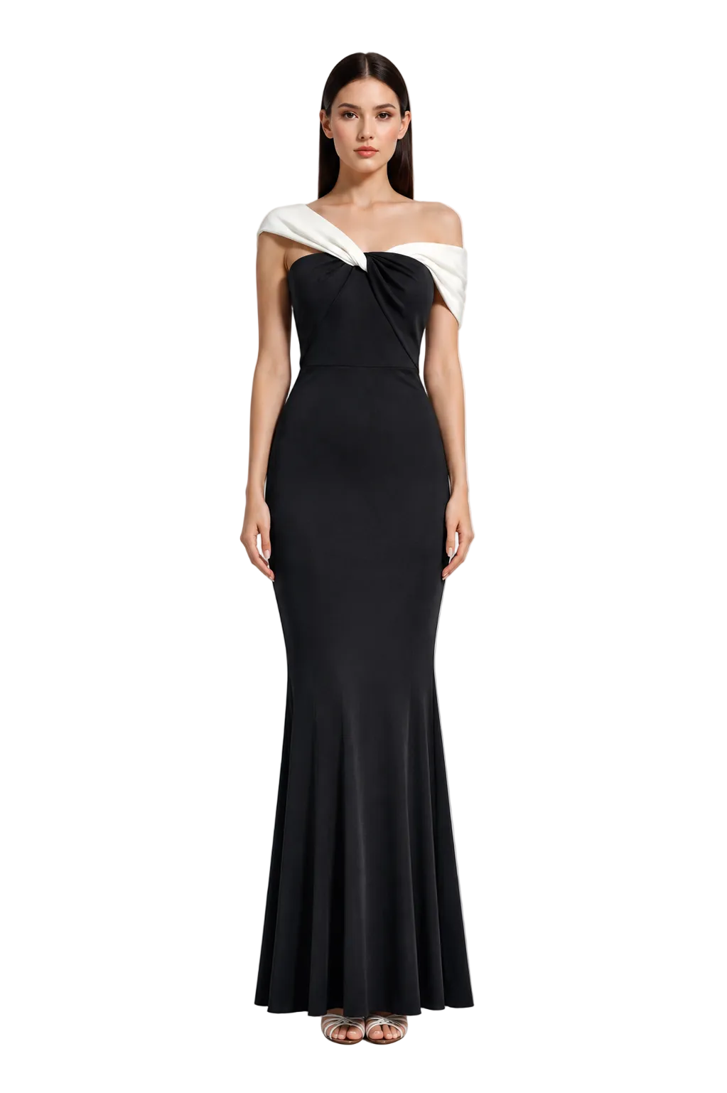 Contrast Maxi Dress - Black