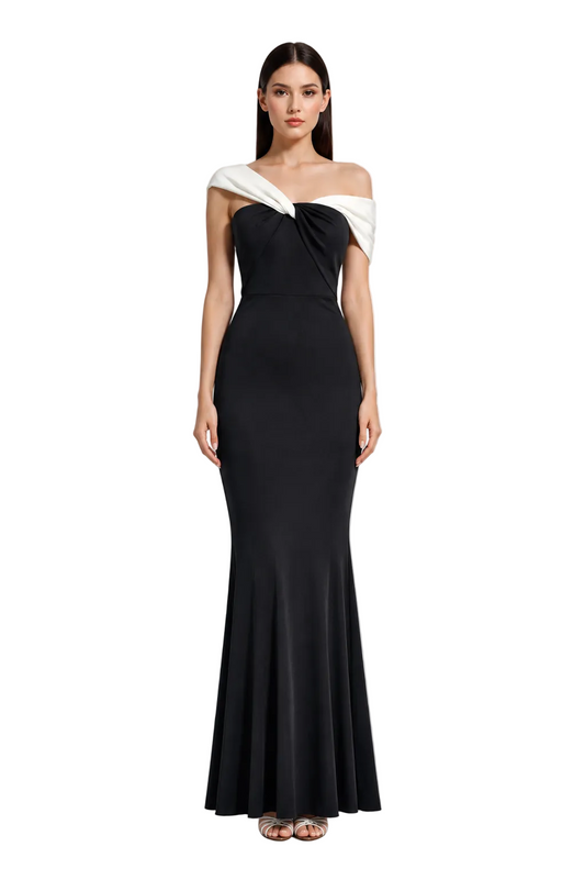Contrast Maxi Dress - Black