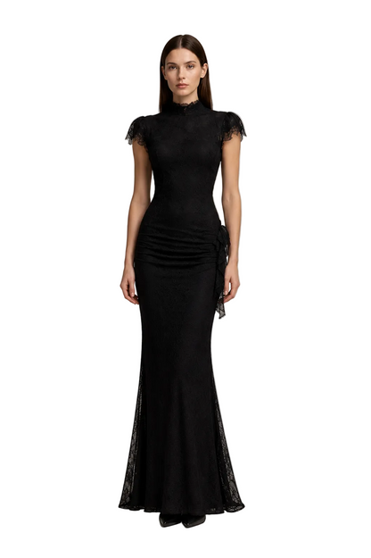 Lace Maxi Dress - Black