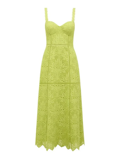 Lace Midi Dress - Light Green